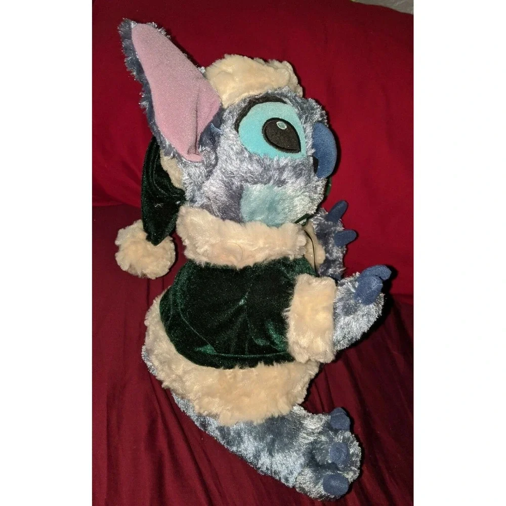 Disney Store Lilo & Stitch Plush Toy Santa Suit Hat Christmas Stuffed Animal NEW